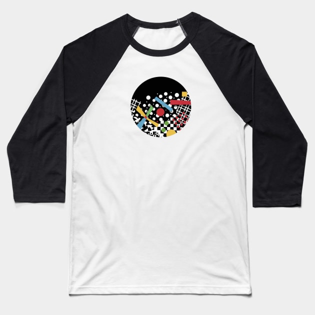 Ticker Tape Geometric Baseball T-Shirt by PatriciaSheaArt